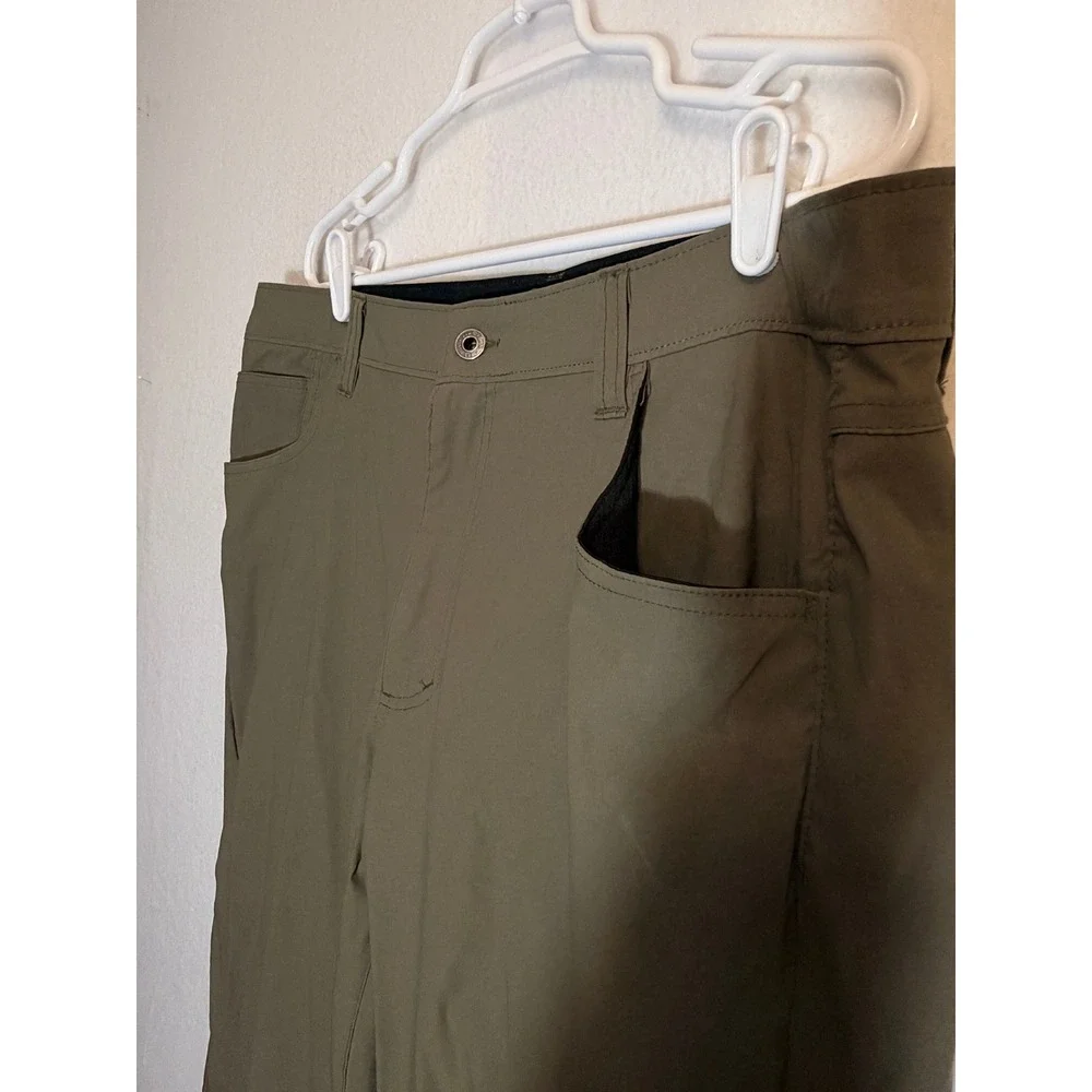 Eddie Bauer Mens 40x32 Hiking Pants Olive Green Water‎ Resistant Stretch